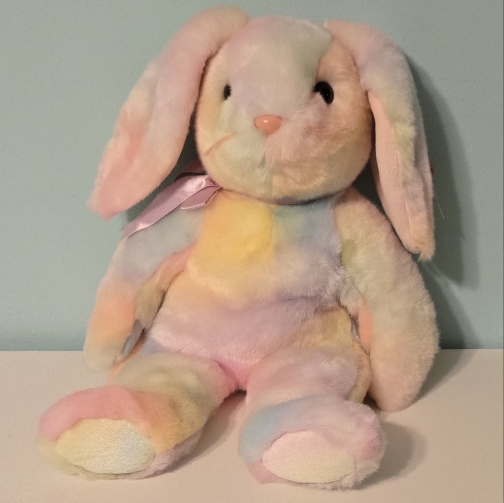 Ty Beanie Buddies Collection Hippie Pastel Stuffed Bunny 14"